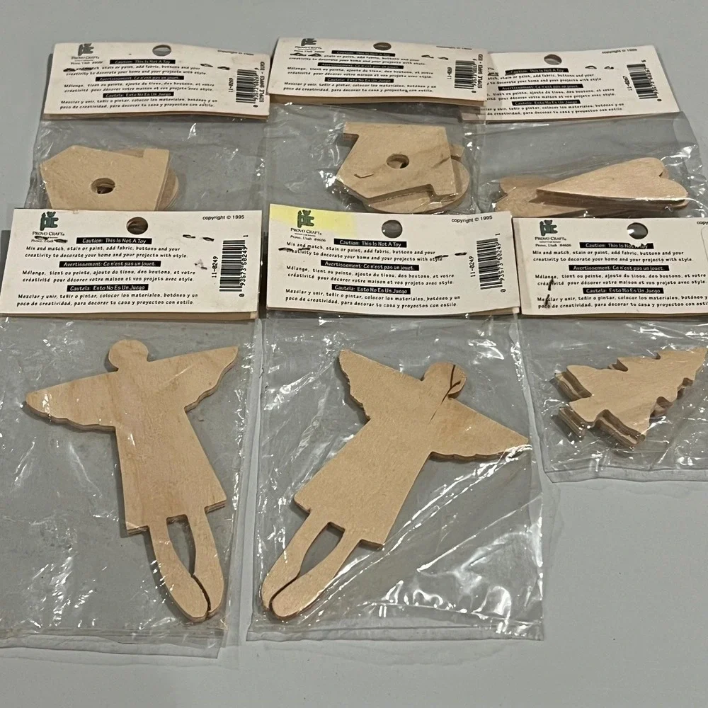 PROVO‎ CRAFT Simple SHAPES Wooden Craft Pieces Lot of 6 New Sealed